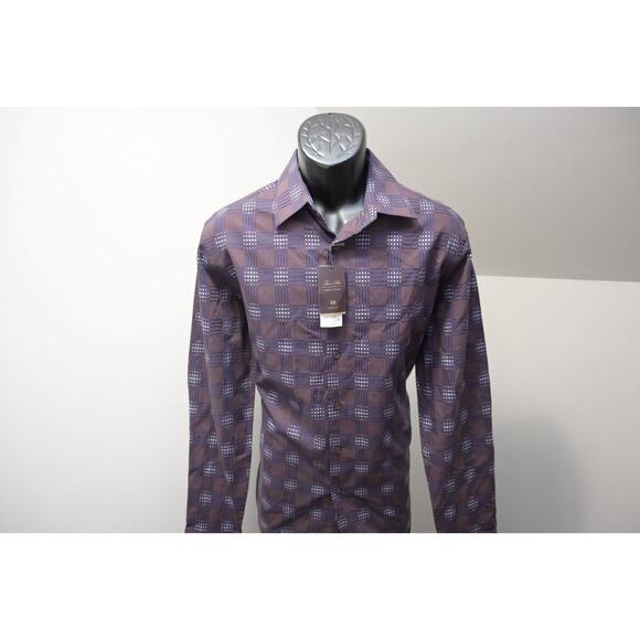 Tasso Elba Dress Shirt Plaid Long Sleeve Button Up Mens Size Medium NWT - Picture 1 of 8